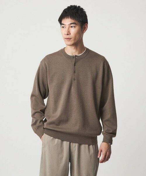 green label relaxing / グリーンレーベル リラクシング ニット・セーター | ダブルフェイス ヘンリーネック ニット | 詳細7