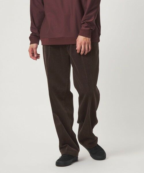 green label relaxing/グリーンレーベル リラクシング コーデュロイ ワイド 1プリーツ W4 ワイドパンツ DK. BROWN L green label relaxing/グリーンレーベル リラクシング コーデュロイ ワイド 1プリーツ W4 ワイドパンツ DK. BROWN L