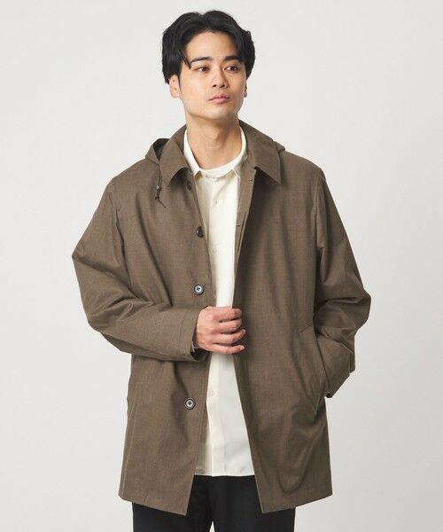 green label relaxing/グリーンレーベル リラクシング ルミレットウール TAION フード バルカラーコート -撥水- MD. BROWN M green label relaxing/グリーンレーベル リラクシング ルミレットウール TAION フード バルカラーコート -撥水- MD. BROWN M