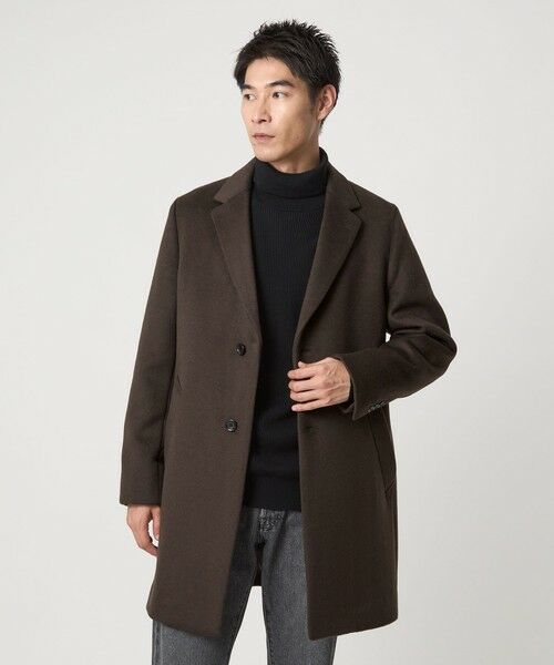 green label relaxing/グリーンレーベル リラクシング S100 ビーバー チェスターコート DK. BROWN S