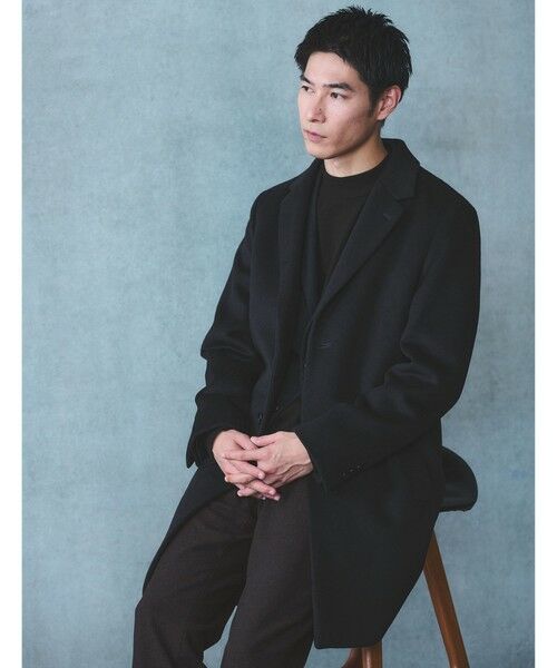 green label relaxing/グリーンレーベル リラクシング S100 ビーバー チェスターコート NAVY S