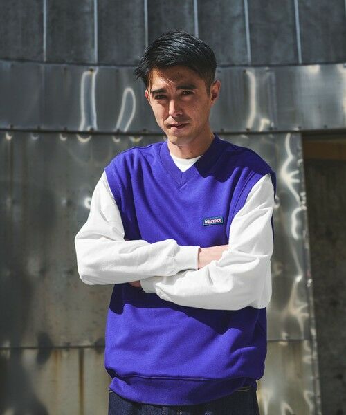 green label relaxing/グリーンレーベル リラクシング 【別注】<Marmot>GLR スタビリティ スウェット ベスト PURPLE L green label relaxing/グリーンレーベル リラクシング 【別注】<Marmot>GLR スタビリティ スウェット ベスト PURPLE L