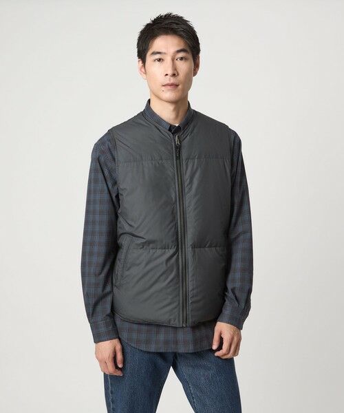 green label relaxing/グリーンレーベル リラクシング 【別注】<TAION>ドライバーズ リバーシブル ダウン ベスト DK. GRAY S green label relaxing/グリーンレーベル リラクシング 【別注】<TAION>ドライバーズ リバーシブル ダウン ベスト DK. GRAY S