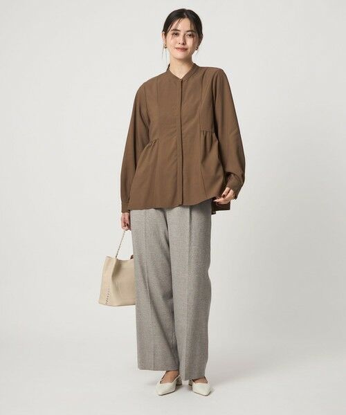 green label relaxing / グリーンレーベル リラクシング シャツ・ブラウス | スタンドカラー ペプラム ブラウス | 詳細10