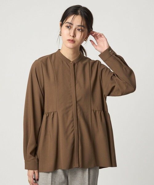 green label relaxing / グリーンレーベル リラクシング シャツ・ブラウス | スタンドカラー ペプラム ブラウス | 詳細8