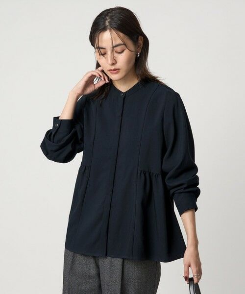 green label relaxing / グリーンレーベル リラクシング シャツ・ブラウス | スタンドカラー ペプラム ブラウス | 詳細14