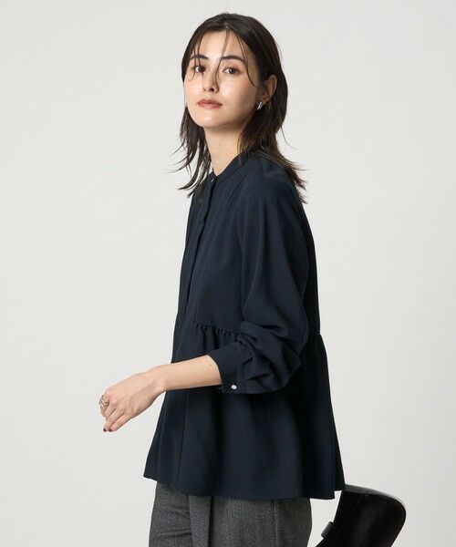 green label relaxing / グリーンレーベル リラクシング シャツ・ブラウス | スタンドカラー ペプラム ブラウス | 詳細15