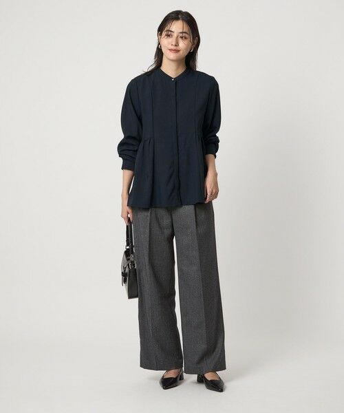 green label relaxing / グリーンレーベル リラクシング シャツ・ブラウス | スタンドカラー ペプラム ブラウス | 詳細16