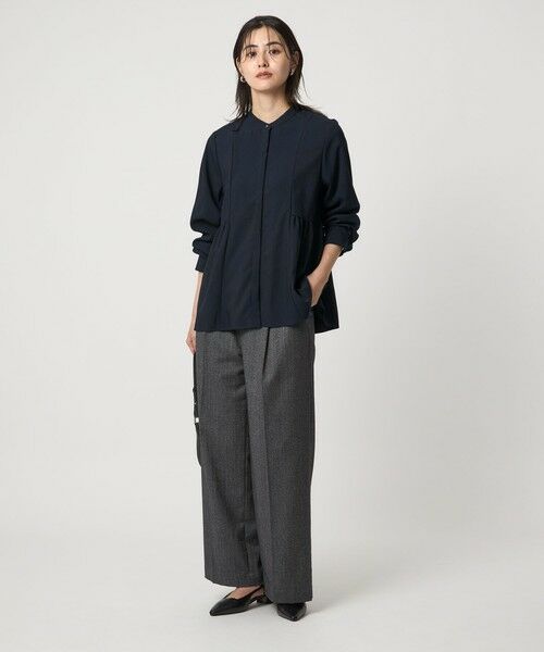 green label relaxing / グリーンレーベル リラクシング シャツ・ブラウス | スタンドカラー ペプラム ブラウス | 詳細17