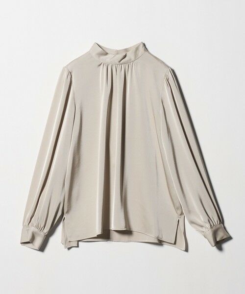 green label relaxing / グリーンレーベル リラクシング シャツ・ブラウス | サテン スタンドネック ギャザー ブラウス | 詳細10
