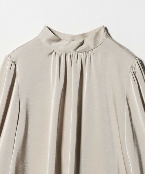 green label relaxing / グリーンレーベル リラクシング シャツ・ブラウス | サテン スタンドネック ギャザー ブラウス | 詳細12