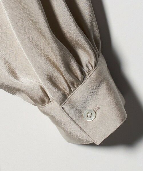 green label relaxing / グリーンレーベル リラクシング シャツ・ブラウス | サテン スタンドネック ギャザー ブラウス | 詳細13