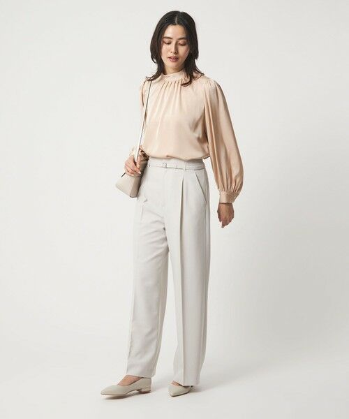 green label relaxing / グリーンレーベル リラクシング シャツ・ブラウス | サテン スタンドネック ギャザー ブラウス | 詳細13