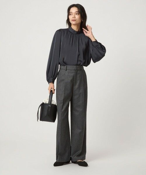 green label relaxing / グリーンレーベル リラクシング シャツ・ブラウス | サテン スタンドネック ギャザー ブラウス | 詳細18