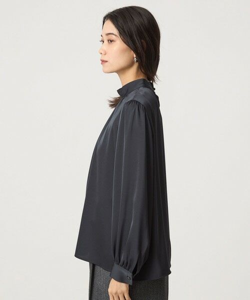 green label relaxing / グリーンレーベル リラクシング シャツ・ブラウス | サテン スタンドネック ギャザー ブラウス | 詳細20