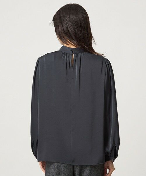 green label relaxing / グリーンレーベル リラクシング シャツ・ブラウス | サテン スタンドネック ギャザー ブラウス | 詳細21