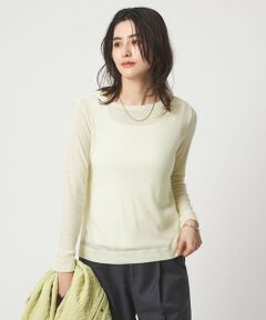 green label relaxing / グリーンレーベル リラクシング カットソー | ウール フライス クルーネック カットソー オフホワイト ウォッシャブル