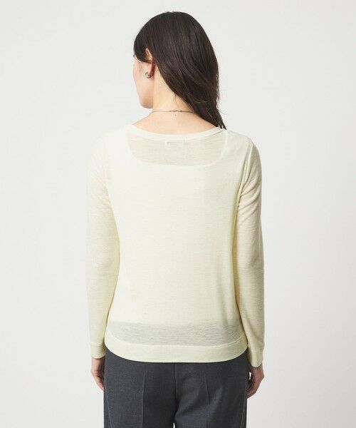 green label relaxing / グリーンレーベル リラクシング カットソー | ウール フライス クルーネック カットソー オフホワイト ウォッシャブル | 詳細10