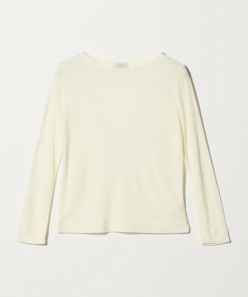 green label relaxing / グリーンレーベル リラクシング カットソー | ウール フライス クルーネック カットソー オフホワイト ウォッシャブル | 詳細11