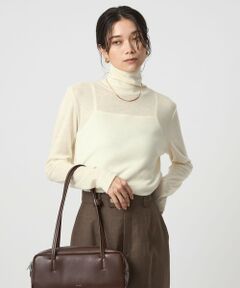 green label relaxing / グリーンレーベル リラクシング カットソー | ウール フライス タートルネック カットソー オフホワイト ライトブルー ウォッシャブル