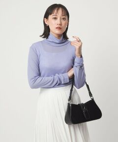 green label relaxing / グリーンレーベル リラクシング カットソー | ウール フライス タートルネック カットソー オフホワイト ライトブルー ウォッシャブル