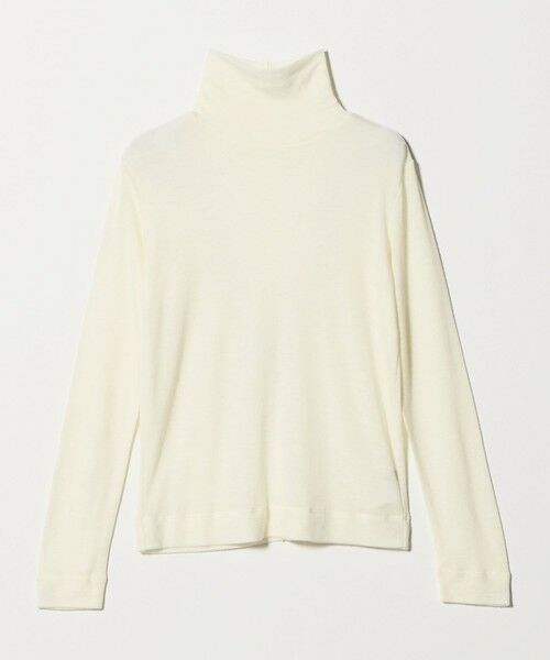 green label relaxing / グリーンレーベル リラクシング カットソー | ウール フライス タートルネック カットソー オフホワイト ライトブルー ウォッシャブル | 詳細1