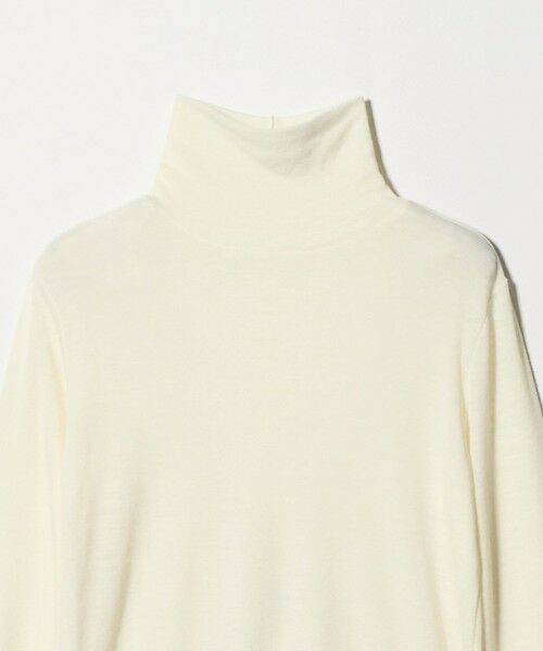 green label relaxing / グリーンレーベル リラクシング カットソー | ウール フライス タートルネック カットソー オフホワイト ライトブルー ウォッシャブル | 詳細6