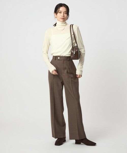 green label relaxing / グリーンレーベル リラクシング カットソー | ウール フライス タートルネック カットソー オフホワイト ライトブルー ウォッシャブル | 詳細2