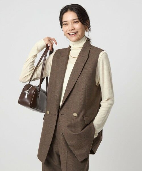 green label relaxing / グリーンレーベル リラクシング カットソー | ウール フライス タートルネック カットソー オフホワイト ライトブルー ウォッシャブル | 詳細3