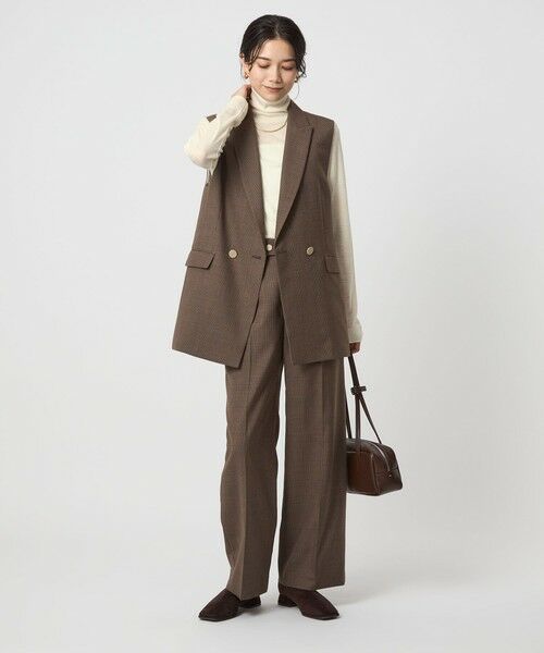 green label relaxing / グリーンレーベル リラクシング カットソー | ウール フライス タートルネック カットソー オフホワイト ライトブルー ウォッシャブル | 詳細4