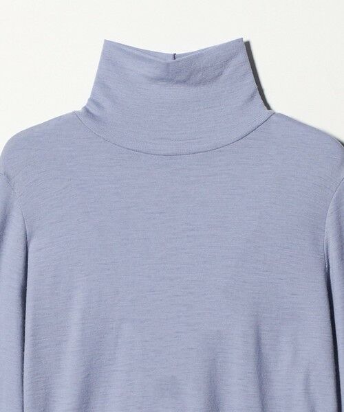 green label relaxing / グリーンレーベル リラクシング カットソー | ウール フライス タートルネック カットソー オフホワイト ライトブルー ウォッシャブル | 詳細18