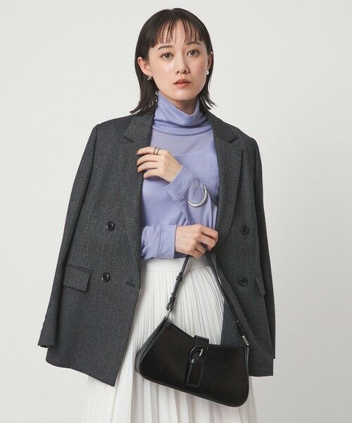 green label relaxing / グリーンレーベル リラクシング カットソー | ウール フライス タートルネック カットソー オフホワイト ライトブルー ウォッシャブル | 詳細12