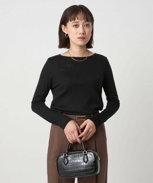 green label relaxing / グリーンレーベル リラクシング カットソー | ウール フライス クルーネック カットソー  ウォッシャブル | 詳細1