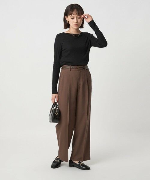 green label relaxing / グリーンレーベル リラクシング カットソー | ウール フライス クルーネック カットソー  ウォッシャブル | 詳細2