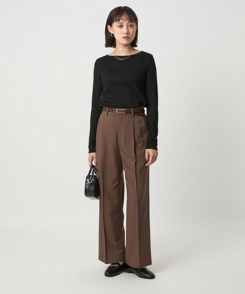 green label relaxing / グリーンレーベル リラクシング カットソー | ウール フライス クルーネック カットソー  ウォッシャブル | 詳細3