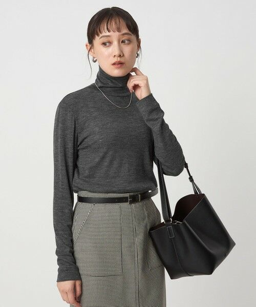 green label relaxing / グリーンレーベル リラクシング カットソー | ウール フライス タートルネック カットソー ウォッシャブル | 詳細9