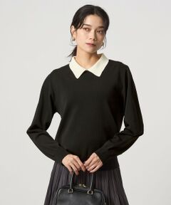 green label relaxing / グリーンレーベル リラクシング ニット・セーター | 襟付き ロングスリーブ プルオーバー ニット ウォッシャブル