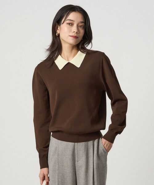 green label relaxing / グリーンレーベル リラクシング ニット・セーター | 襟付き ロングスリーブ プルオーバー ニット ウォッシャブル | 詳細14