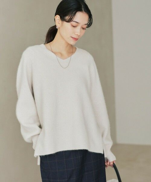 green label relaxing / グリーンレーベル リラクシング ニット・セーター | FOXブレンド フォルム Vネック ニット プルオーバー | 詳細1