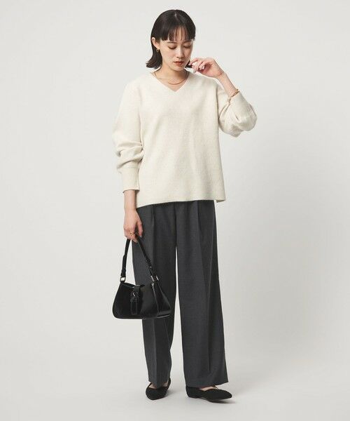 green label relaxing / グリーンレーベル リラクシング ニット・セーター | FOXブレンド フォルム Vネック ニット プルオーバー | 詳細10