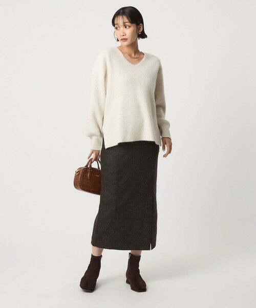 green label relaxing / グリーンレーベル リラクシング ニット・セーター | FOXブレンド フォルム Vネック ニット プルオーバー | 詳細8