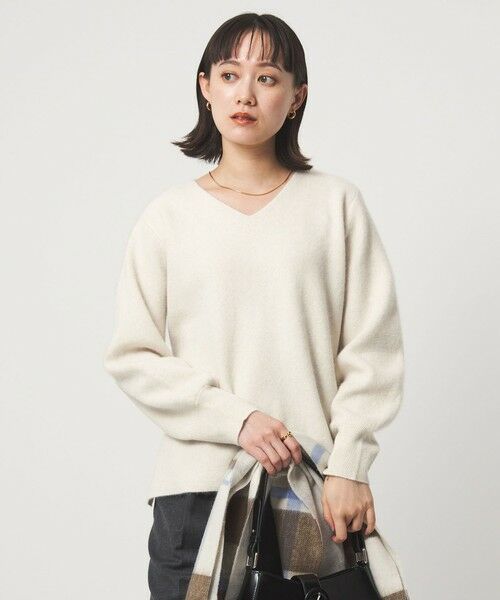 green label relaxing / グリーンレーベル リラクシング ニット・セーター | FOXブレンド フォルム Vネック ニット プルオーバー | 詳細6