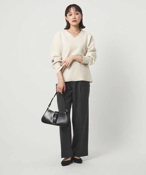 green label relaxing / グリーンレーベル リラクシング ニット・セーター | FOXブレンド フォルム Vネック ニット プルオーバー | 詳細9