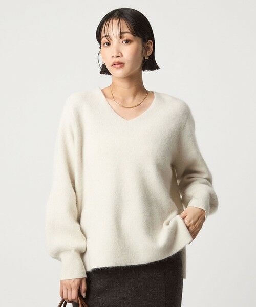 green label relaxing/グリーンレーベル リラクシング FOXブレンド フォルム Vネック ニット プルオーバー OFF WHITE FREE green label relaxing/グリーンレーベル リラクシング FOXブレンド フォルム Vネック ニット プルオーバー OFF WHITE FREE