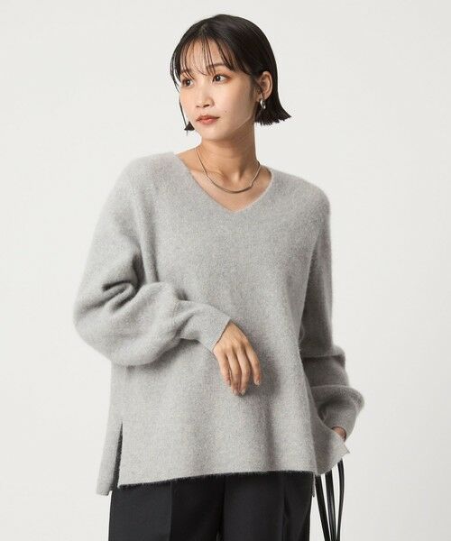 green label relaxing / グリーンレーベル リラクシング ニット・セーター | FOXブレンド フォルム Vネック ニット プルオーバー | 詳細15