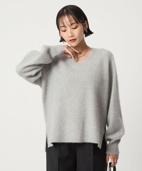 green label relaxing / グリーンレーベル リラクシング ニット・セーター | FOXブレンド フォルム Vネック ニット プルオーバー | 詳細10