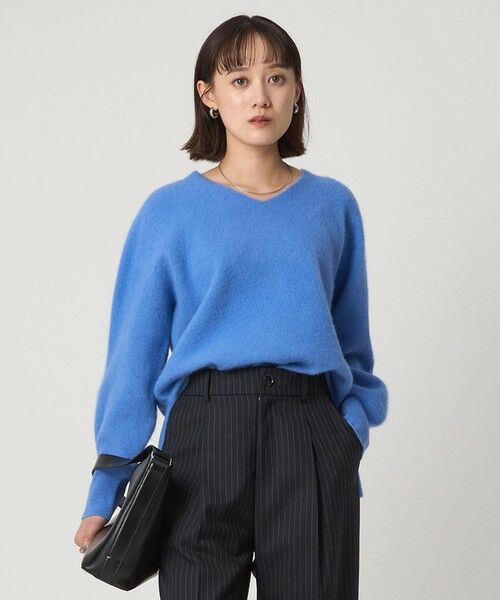 green label relaxing / グリーンレーベル リラクシング ニット・セーター | FOXブレンド フォルム Vネック ニット プルオーバー | 詳細15