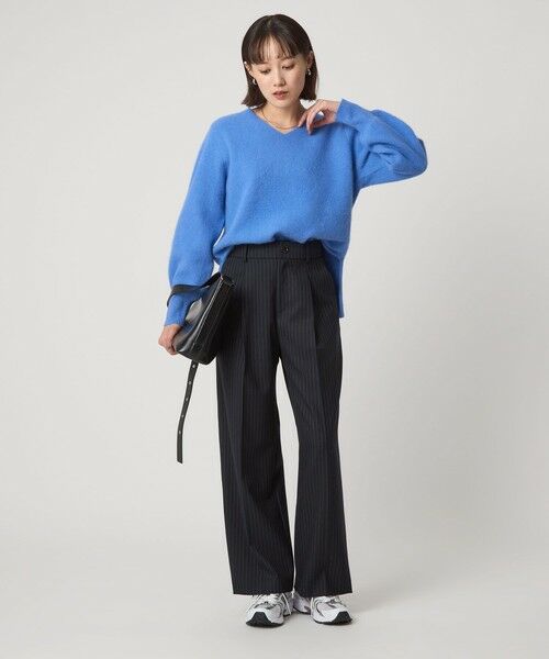 green label relaxing / グリーンレーベル リラクシング ニット・セーター | FOXブレンド フォルム Vネック ニット プルオーバー | 詳細16