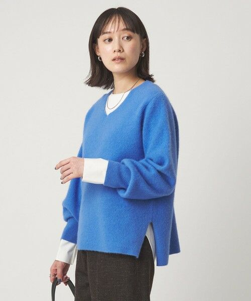 green label relaxing / グリーンレーベル リラクシング ニット・セーター | FOXブレンド フォルム Vネック ニット プルオーバー | 詳細18