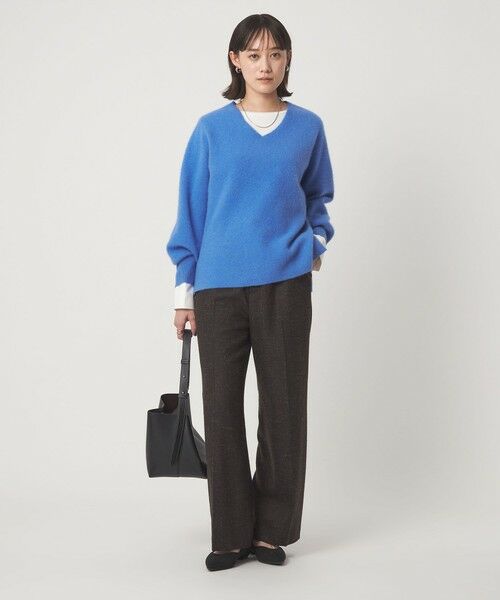 green label relaxing / グリーンレーベル リラクシング ニット・セーター | FOXブレンド フォルム Vネック ニット プルオーバー | 詳細22